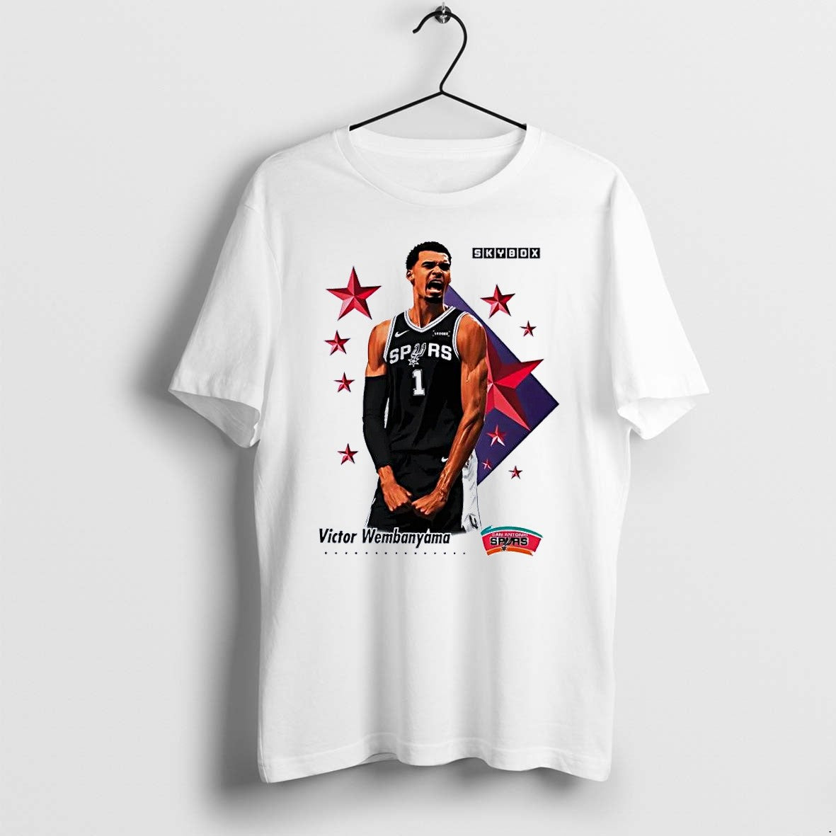 Original Skybox Victor Wembanyama San Antonio Spurs Basketball Trading Card White Tshirts Unisex , , , Long Sleeve Tee