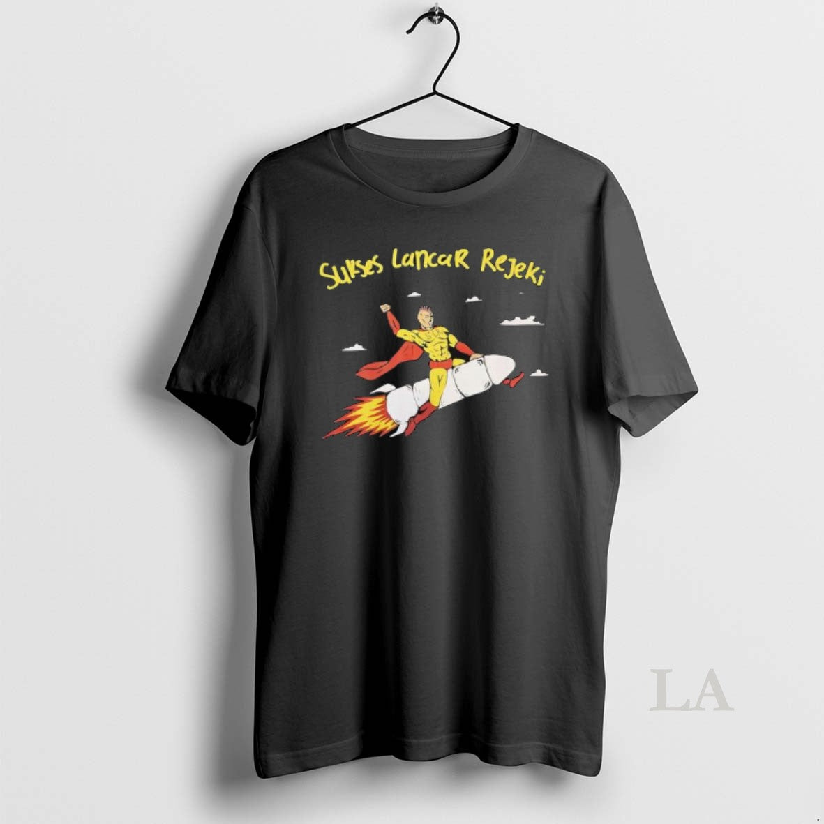 Original Sukses Lancar Rejeki Superhero Riding A Rocket