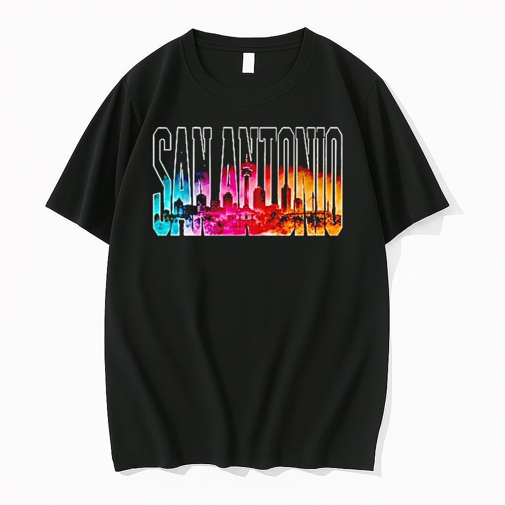 Original Texas City Skyline Landmark Monument San Antonio Spurs Tshirts Jpg Unisex , , , Long Sleeve Tee