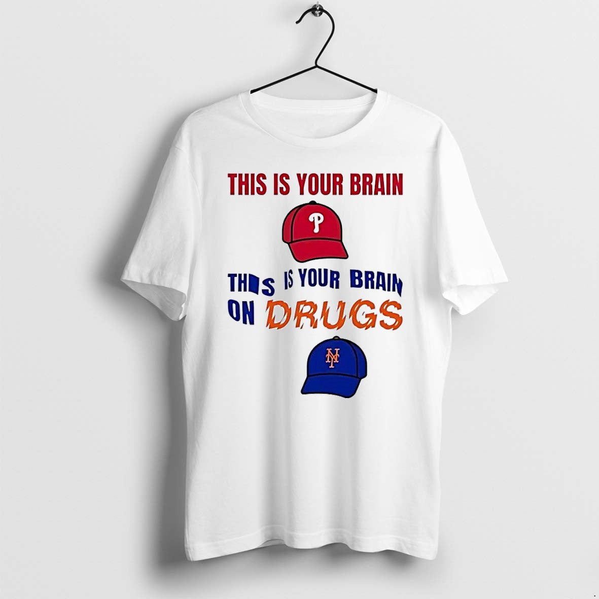Original This Is Your Brain On Drugs Phillies Baseball White Tshirts Jpg Unisex , , , Long Sleeve Tee