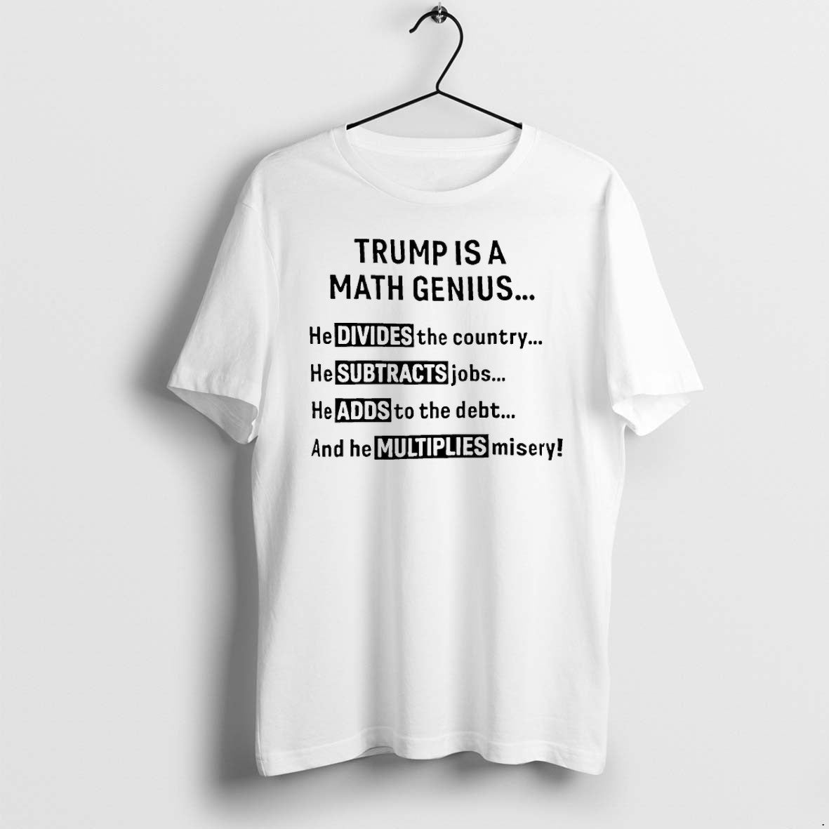 Original Trump Is A Math Genius He Divides The Country And He Multiplies Misery Tshirts Unisex , , , Long Sleeve Tee