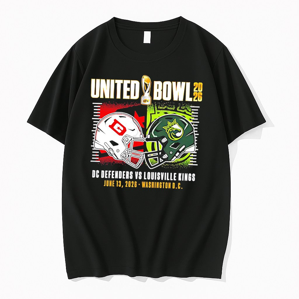 Original Ufl United Bowl 2026 Dc Defenders Vs Louisville Kings Helmets Tee Tshirts Unisex , , , Long Sleeve Tee