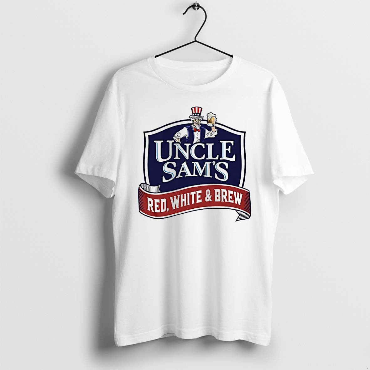 Original Uncle Sams Red White And Brew Logo Tshirts Jpg Unisex , , , Long Sleeve Tee