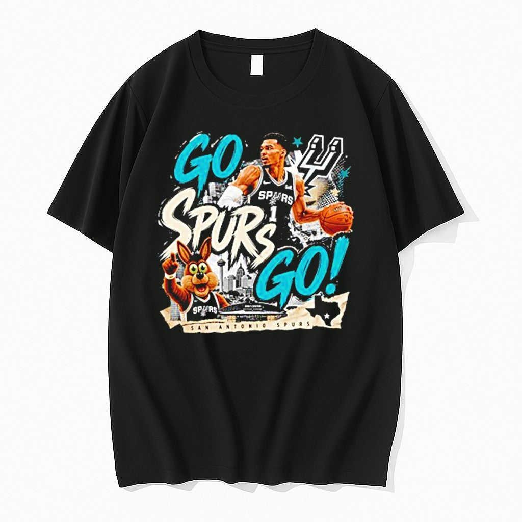Original Victor Wembanyama Basketball Player San Antonio Spurs Mascot Go Spurs Go Tshirts Unisex , , , Long Sleeve Tee