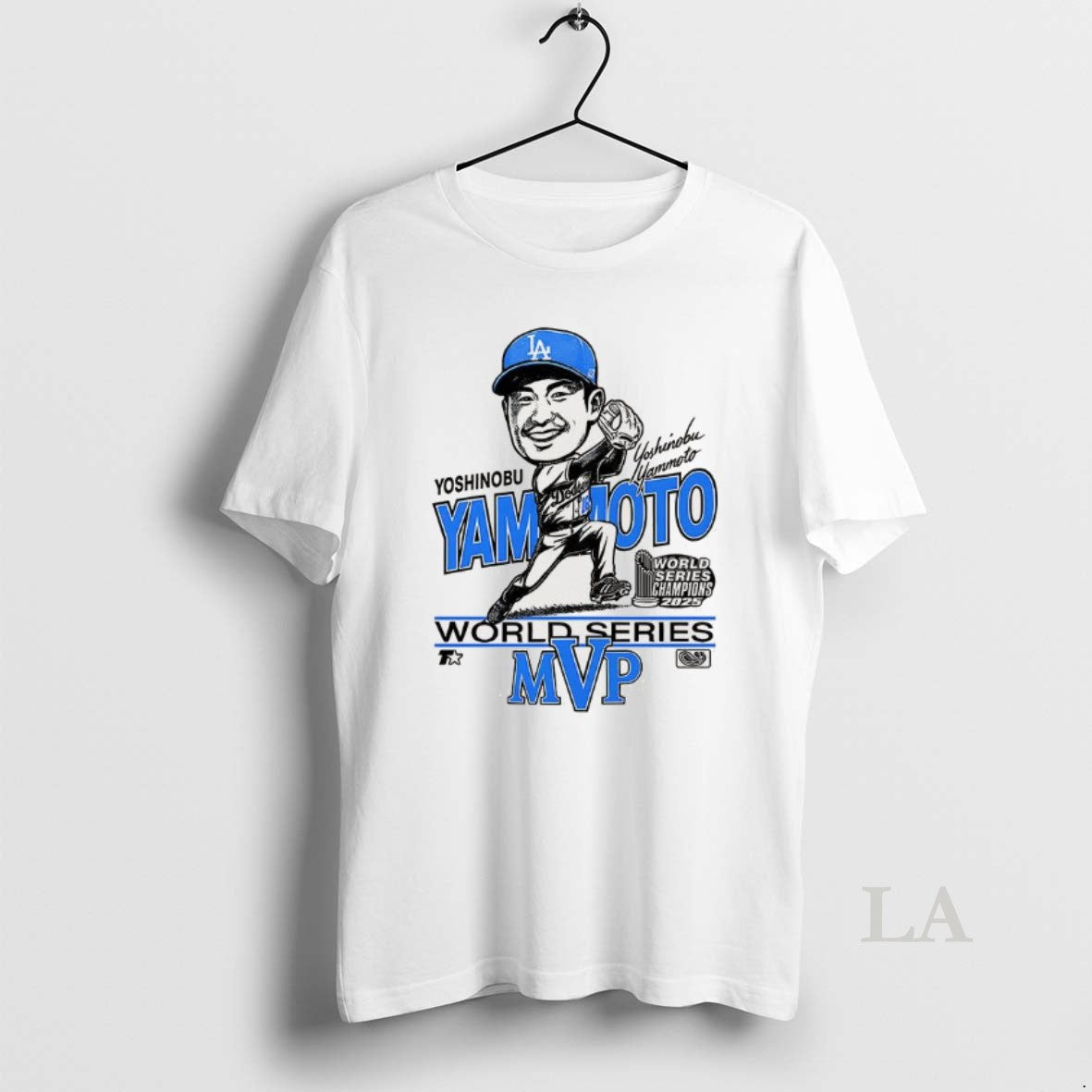 Original Yoshinobu Yamamoto Los Angeles Dodgers World Series Champions 2025 Mvp Caricature