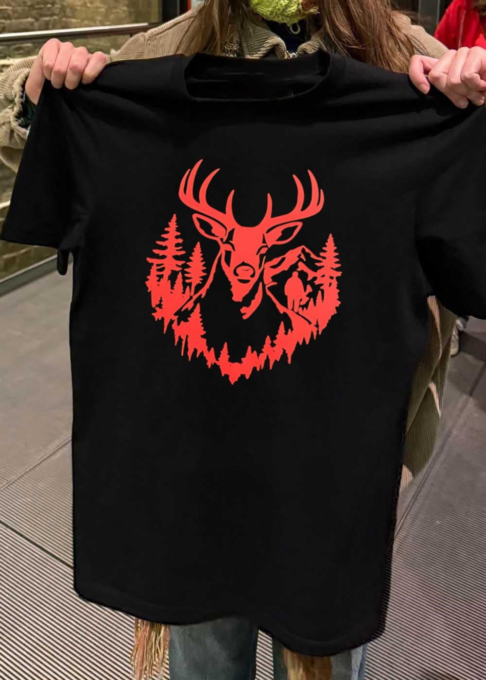 Outdoor Apparel Wilderness Hunter Mountain Forest Deer T-Shirt