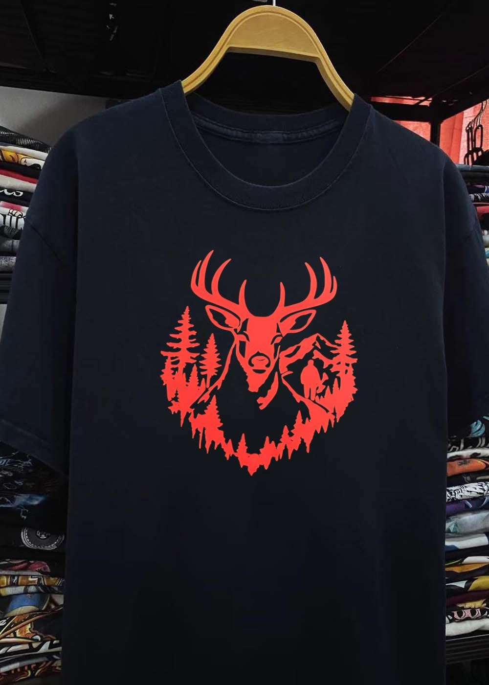 Outdoor Apparel Wilderness Hunter Mountain Forest Deer T-Shirt