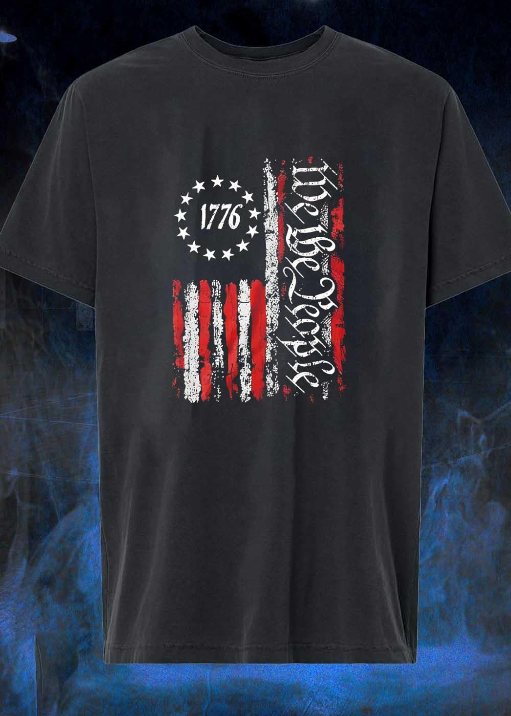 Patriotic Apparel 1776 We the People Distressed American Flag T-Shirt