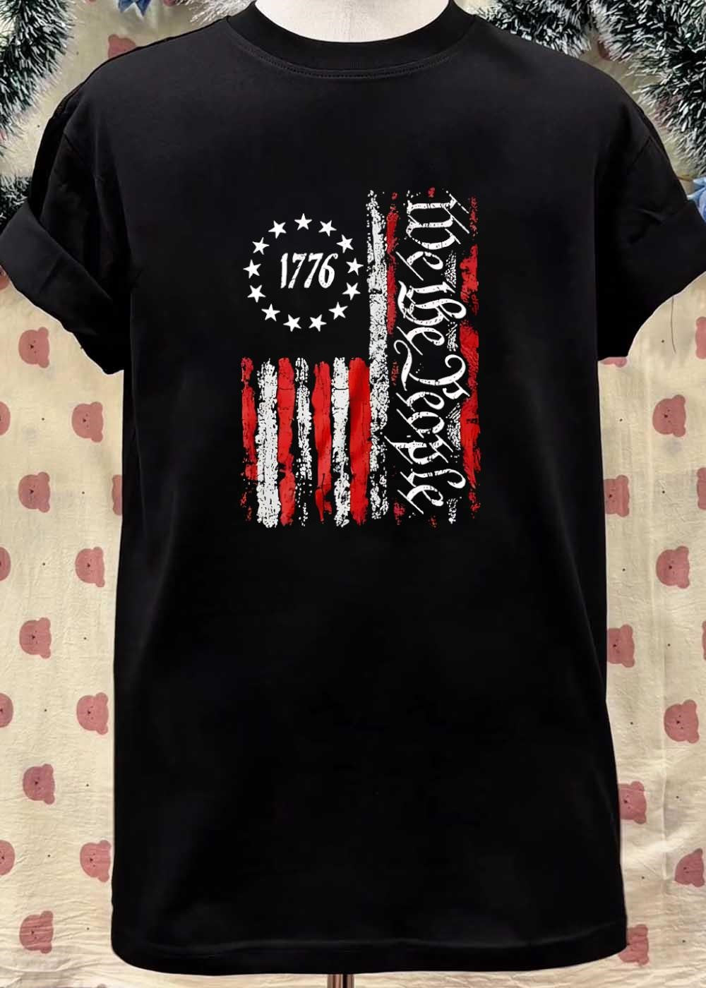 Patriotic Apparel 1776 We the People Distressed American Flag T-Shirt
