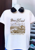 Pine Forest Land and Stock Co Mountain Lake Landscape T-Shirt