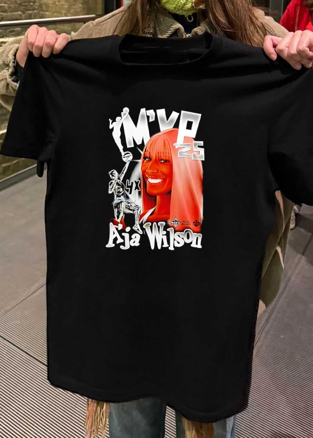 Playa Society A’ja Wilson 4x MVP ’25 Aces WNBA Graphic shirt