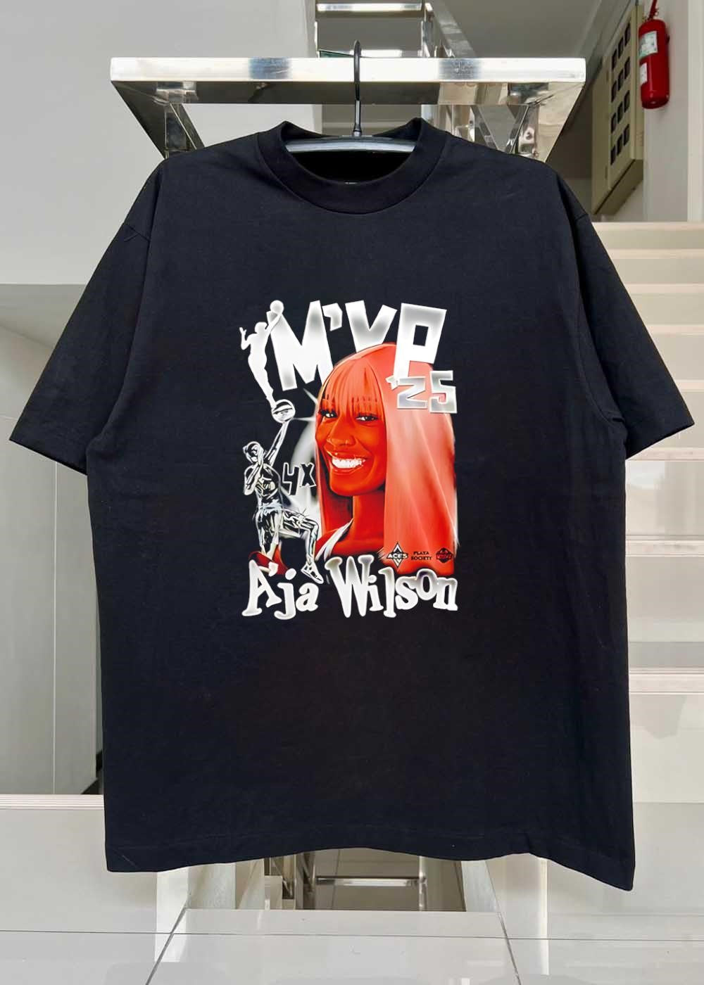 Playa Society A’ja Wilson 4x MVP ’25 Aces WNBA Graphic shirt