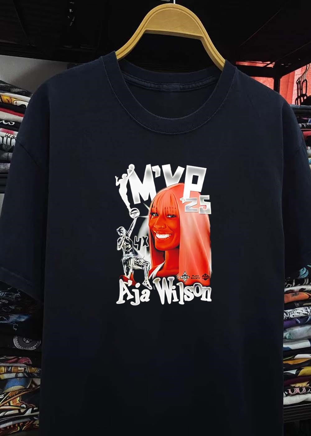 Playa Society A’ja Wilson 4x MVP ’25 Aces WNBA Graphic shirt