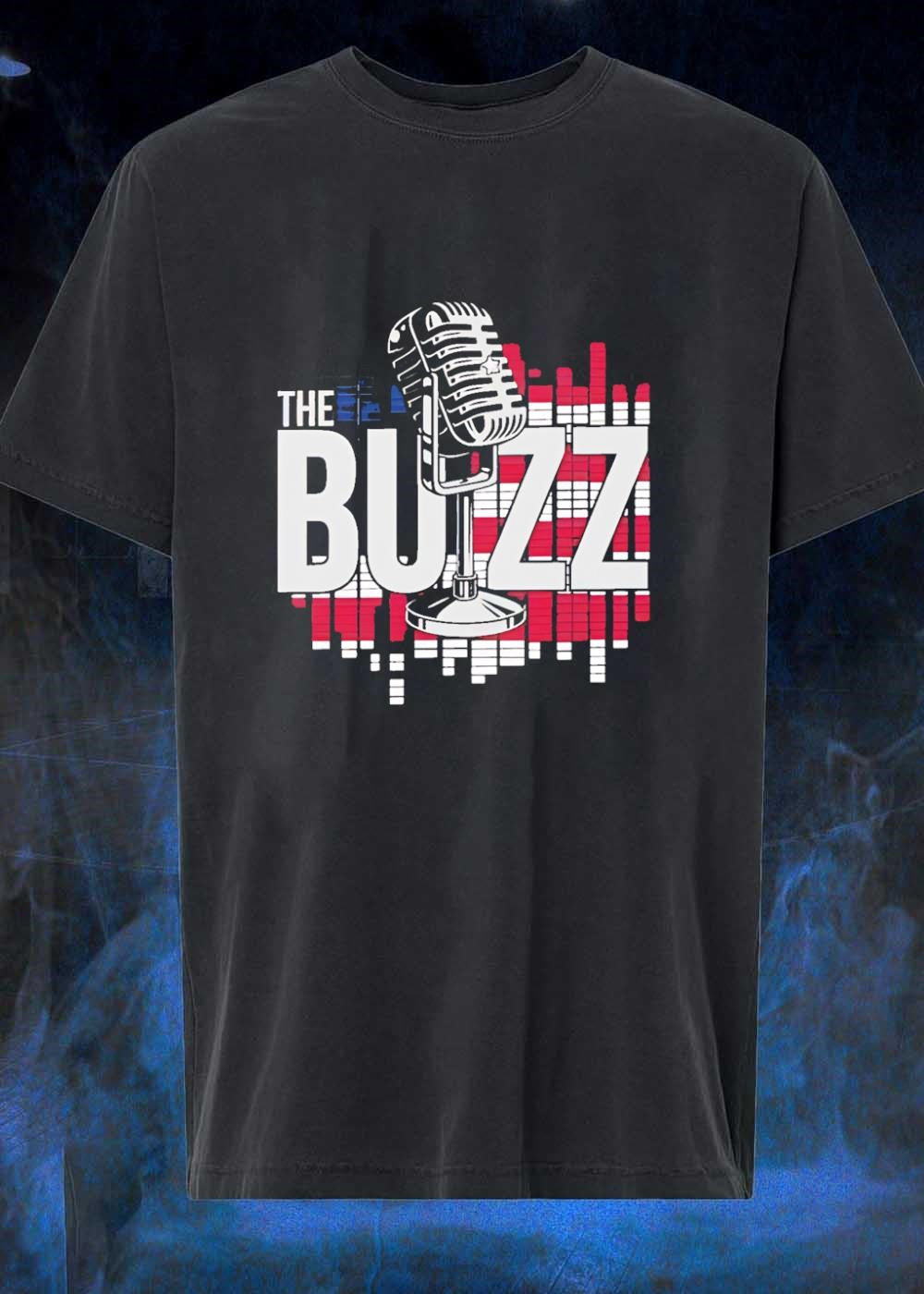 Podcast Merch The Buzz Microphone Graphic T-Shirt