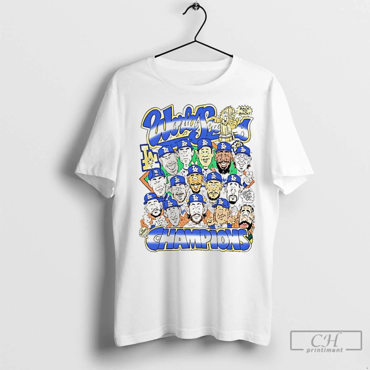 Premium 2025 World Series Champions Los Angeles Dodgers Back To Back Caricature