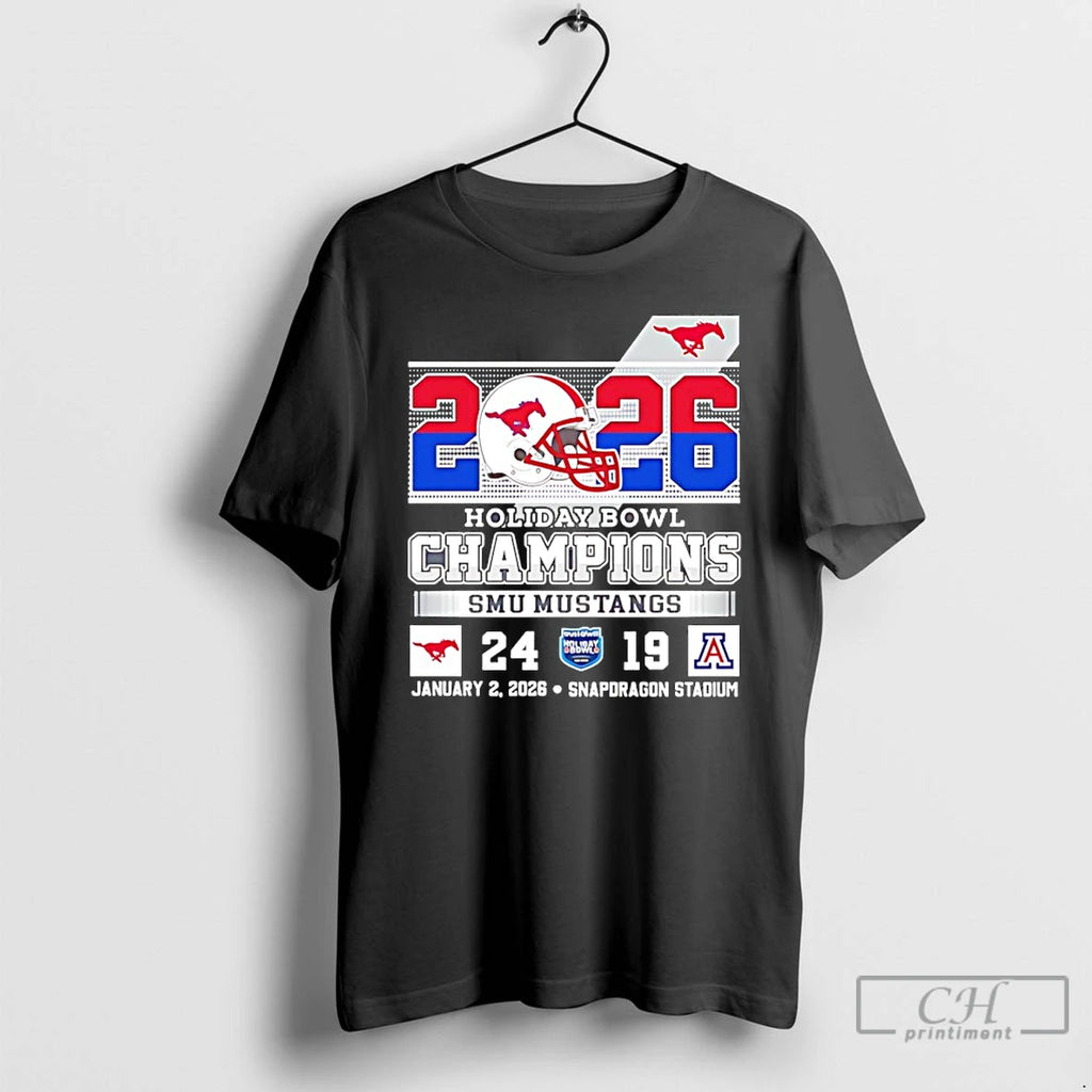 Premium 2026 Holiday Bowl Champions Smu Mustangs Bowl Jan 2 Snapdragon Stadium T Shirts Sweater