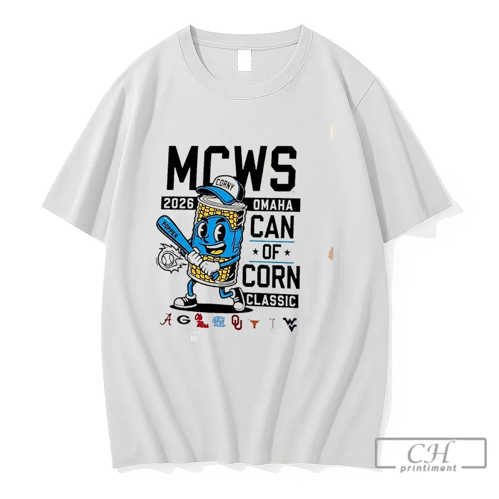 Premium 2026 Mens College World Series 8 Team Can Of Corn Logos Tee T Shirts Unisex , , , Long Sleeve Tee