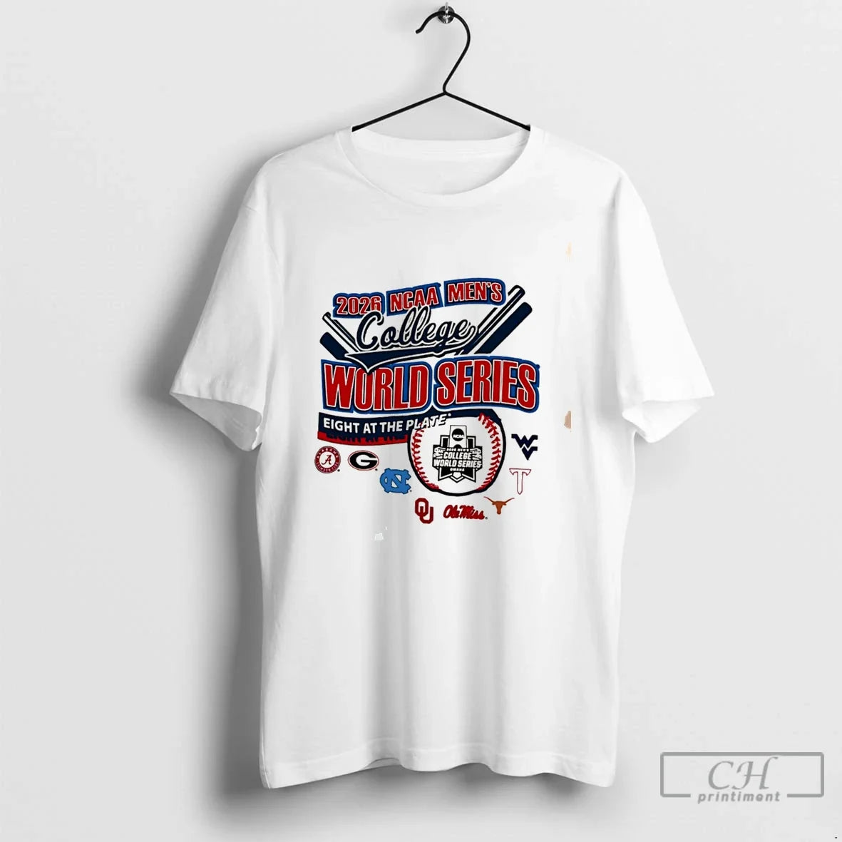 Premium 2026 Ncaa Mens Baseball College World Series Eight At The Plate Tee T Shirts Unisex , , , Long Sleeve Tee