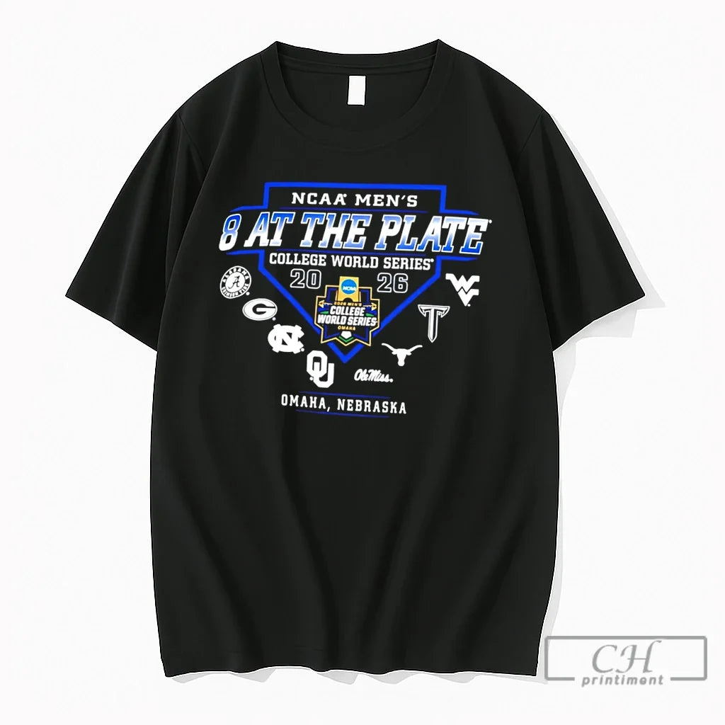 Premium 2026 Ncaa Mens College World Series 8 At The Plate Omaha Tee T Shirts Unisex , , , Long Sleeve Tee