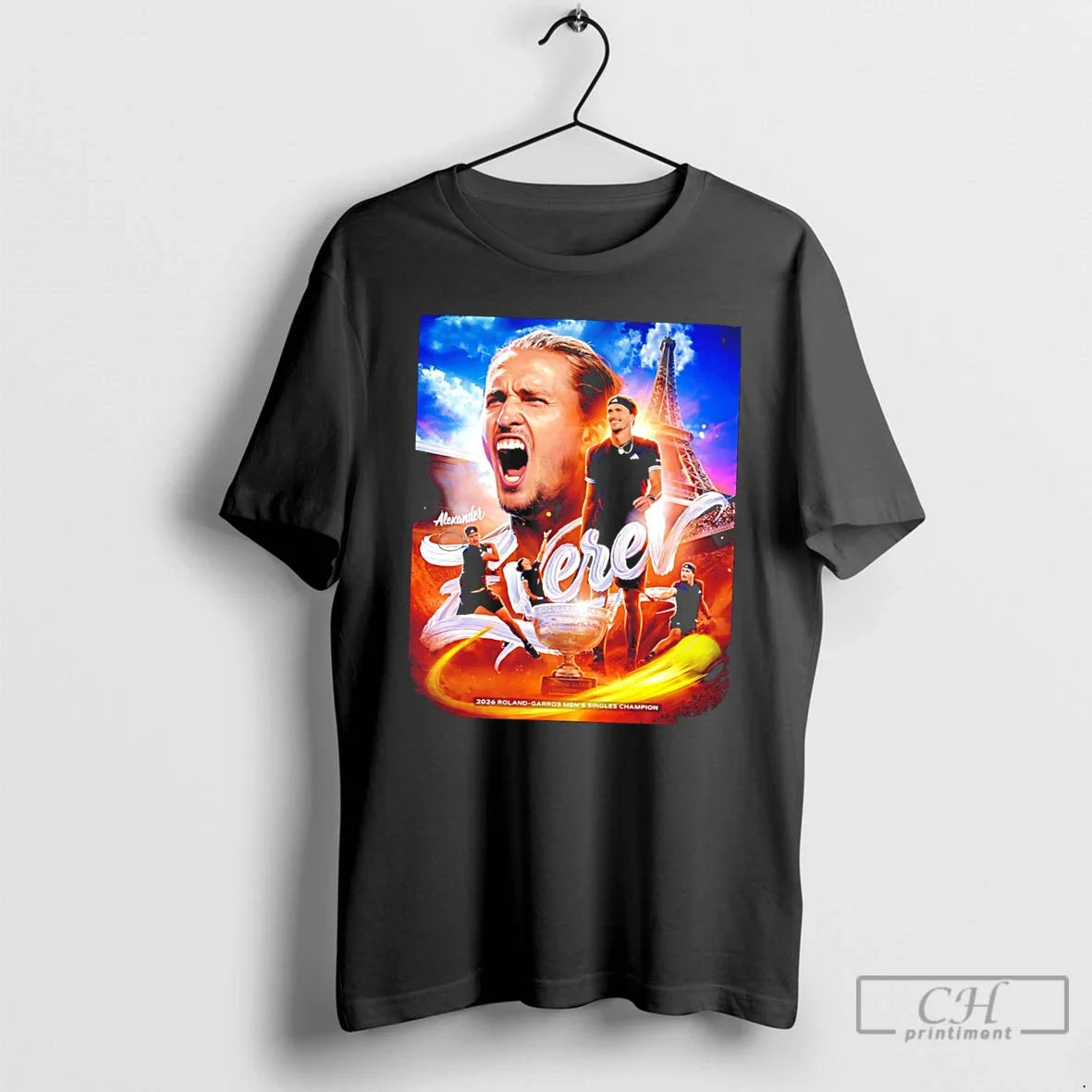 Premium Alexander Zverev 2026 Roland Garros Mens Singles Champion Tee Unisex , , , Long Sleeve Tee