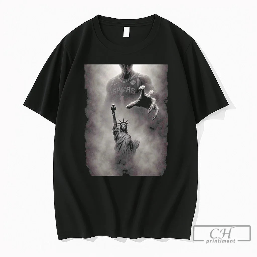 Premium Alien Statue Of Liberty Spurs Wemby Spurs Vs Knicks Unisex , , , Long Sleeve Tee