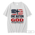 Premium American Flag Cross Apparel One Nation Under God Rededicated May 17 2026 T Shirts Unisex , , , Long Sleeve Tee