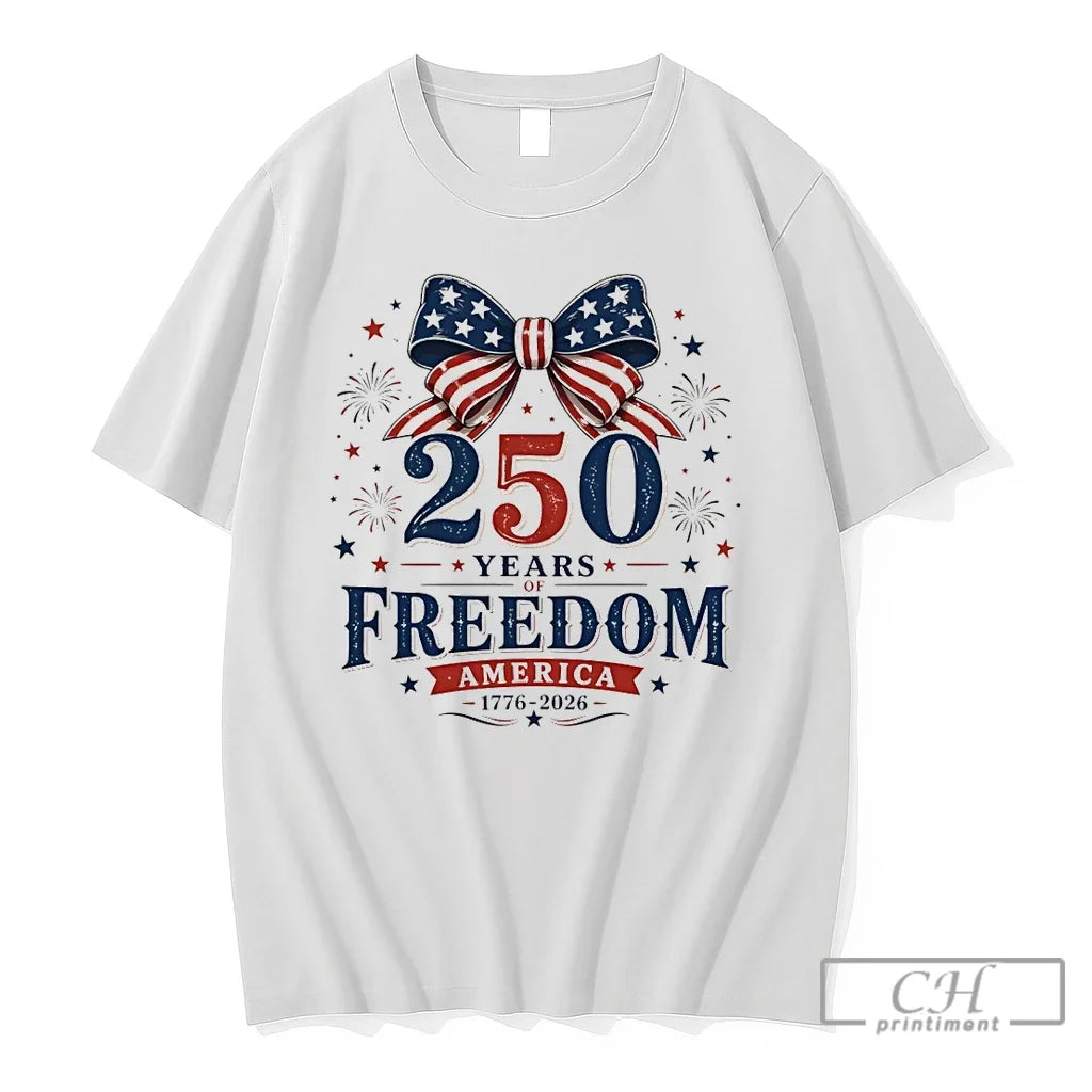 Premium American Patriotic 250 Years Of Freedom America 1776 2026 4th Of July T Shirts Unisex , , , Long Sleeve Tee