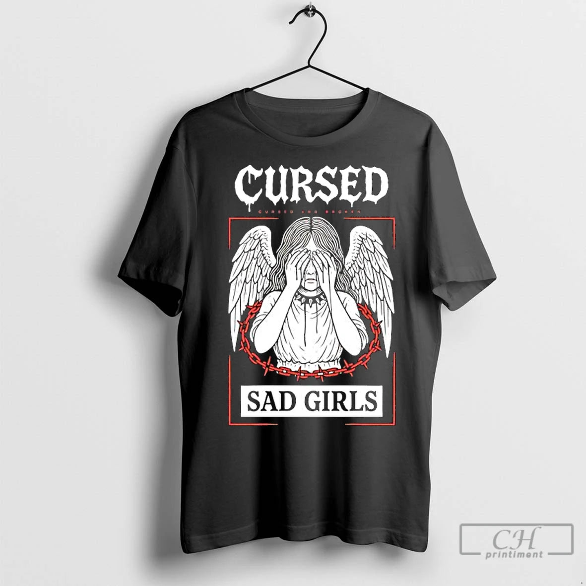 Premium Angel Cursed Sad Girl