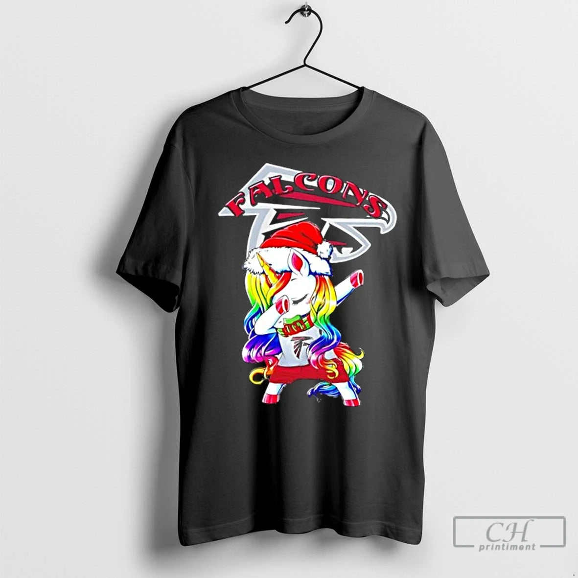 Premium Atlanta Falcons X Unicorn Santa Hat Dabbing Merry Christmas