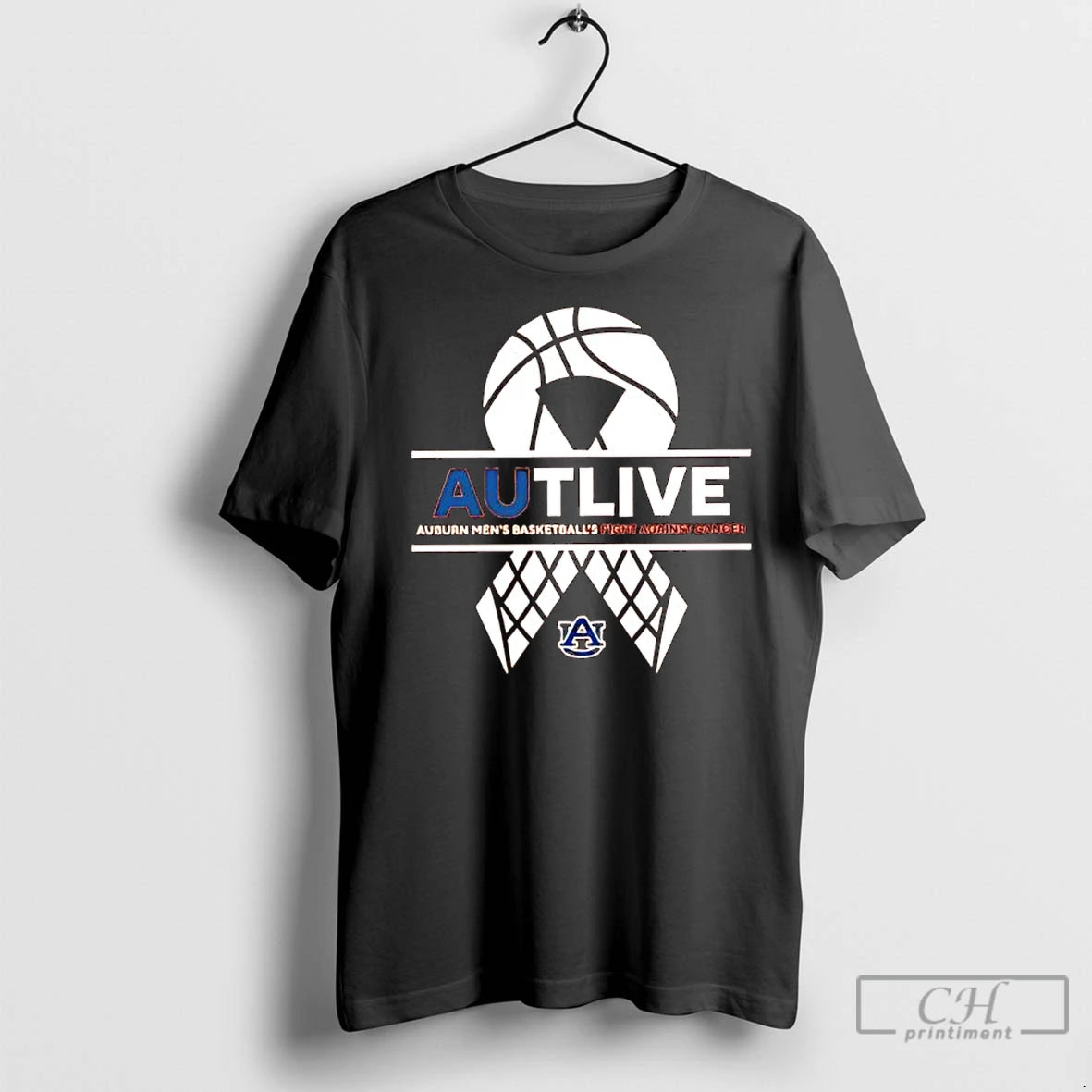 Premium Autlive Auburn Mens Basketball X Fight Against Cancer Logo