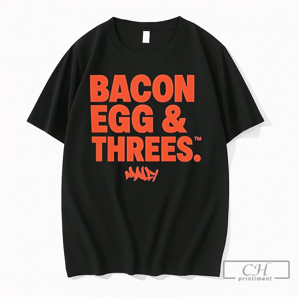 Premium Bacon Egg And Threes Unisex , , , Long Sleeve Tee