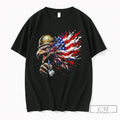 Premium Bald Eagle Veteran American Flag Patriotic American Military Unisex , , , Long Sleeve Tee