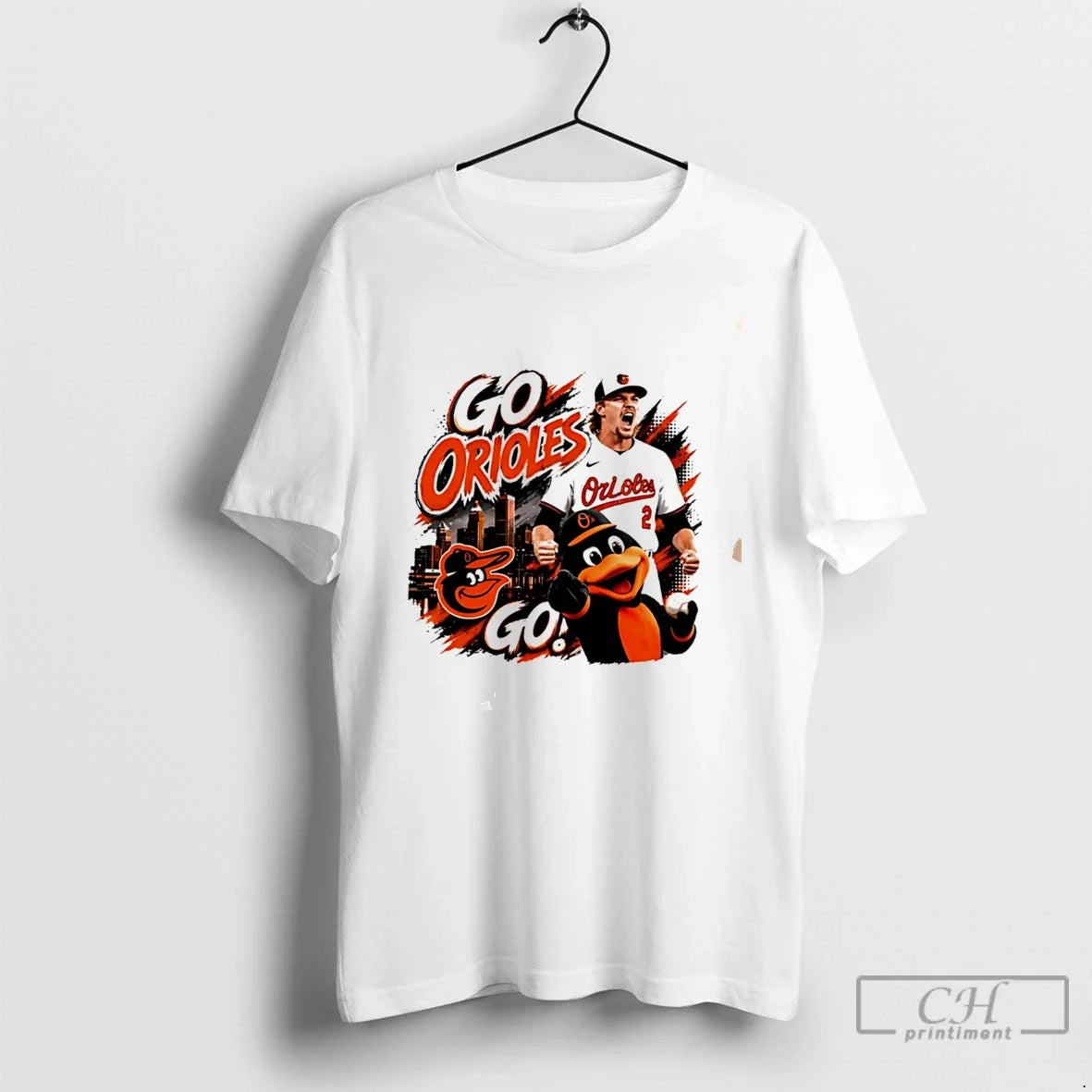 Premium Baltimore Orioles Go Orioles Mascot Graphic Tee Unisex , , , Long Sleeve Tee