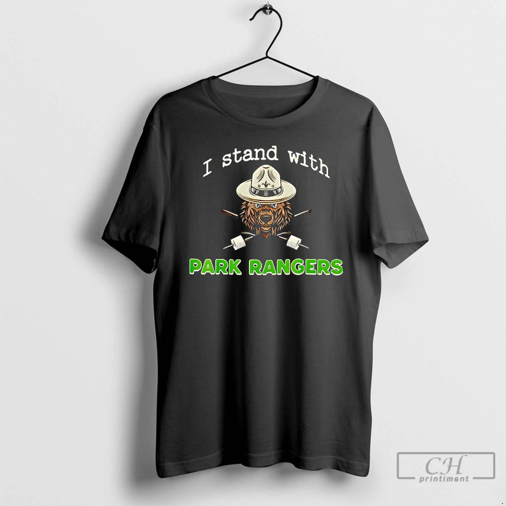Premium Bear Wearing Campaign Hat I Stand With Park Rangers Vintage