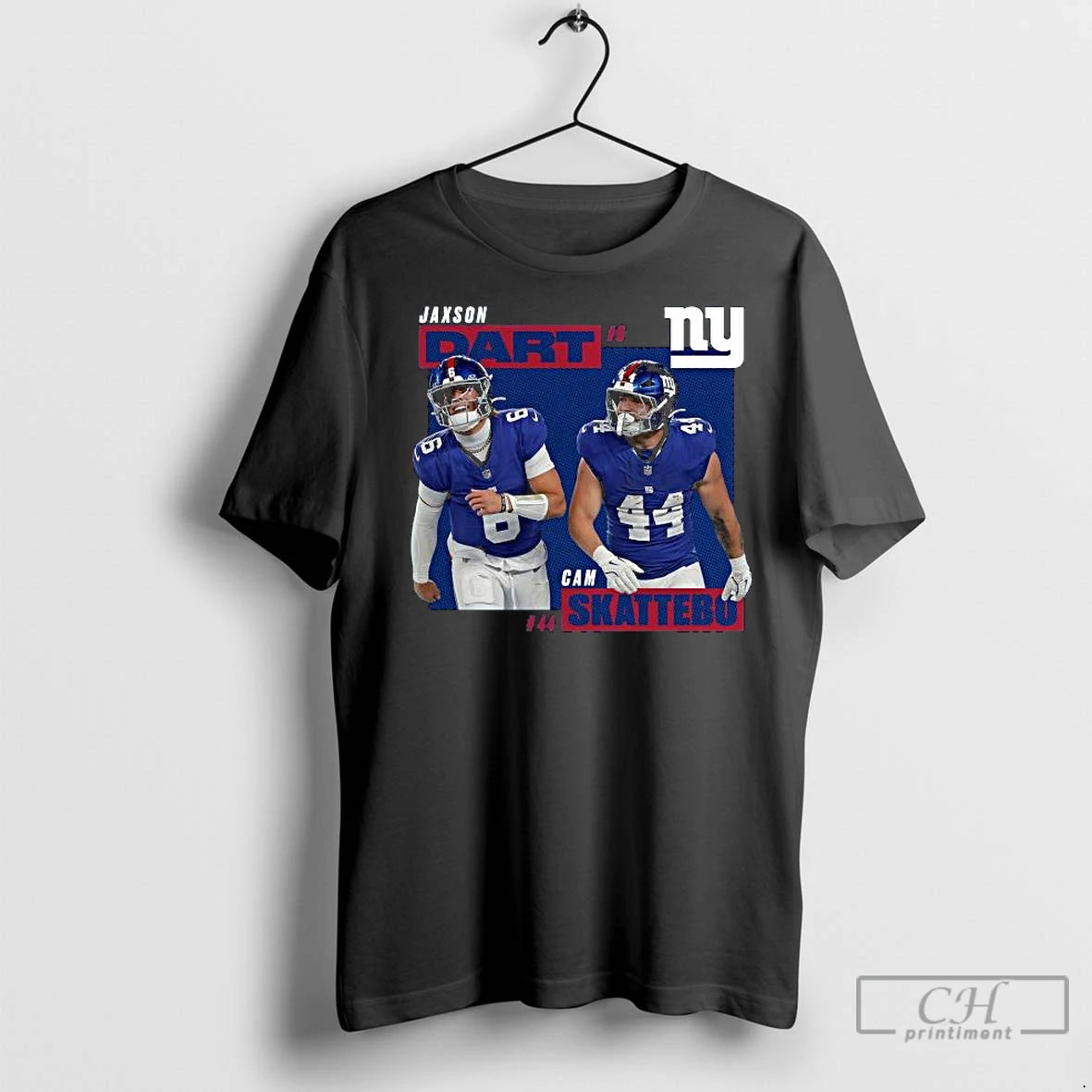 Premium Cam Skattebo Jaxson Dart New York Giants Big Tall Long Sleve