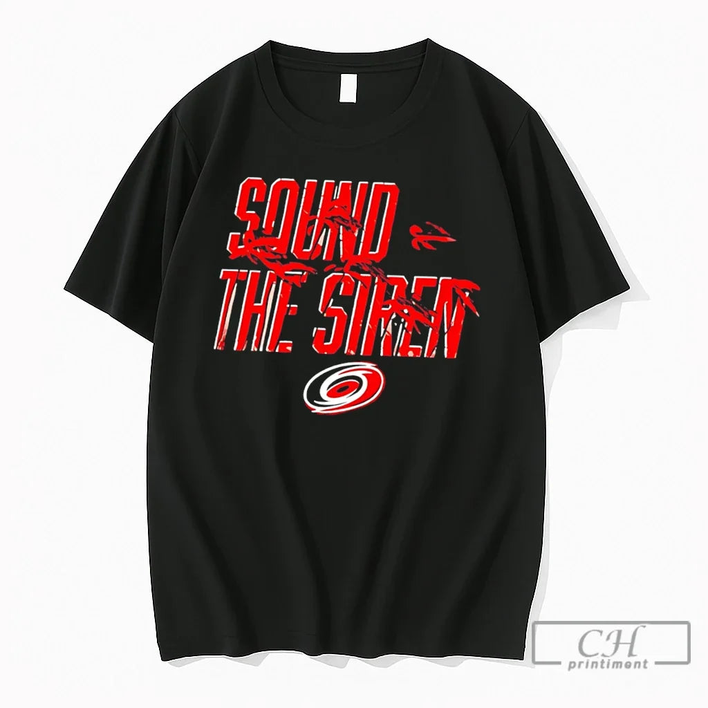 Premium Carolina Hurricanes Sound The Siren 2026 Playoffs Logo Tee Unisex , , , Long Sleeve Tee