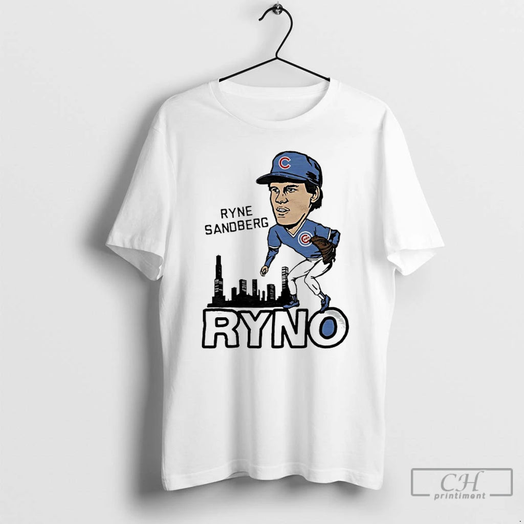 Premium Chicago Cubs Ryne Sandberg Ryno City Skyline Player Caricature