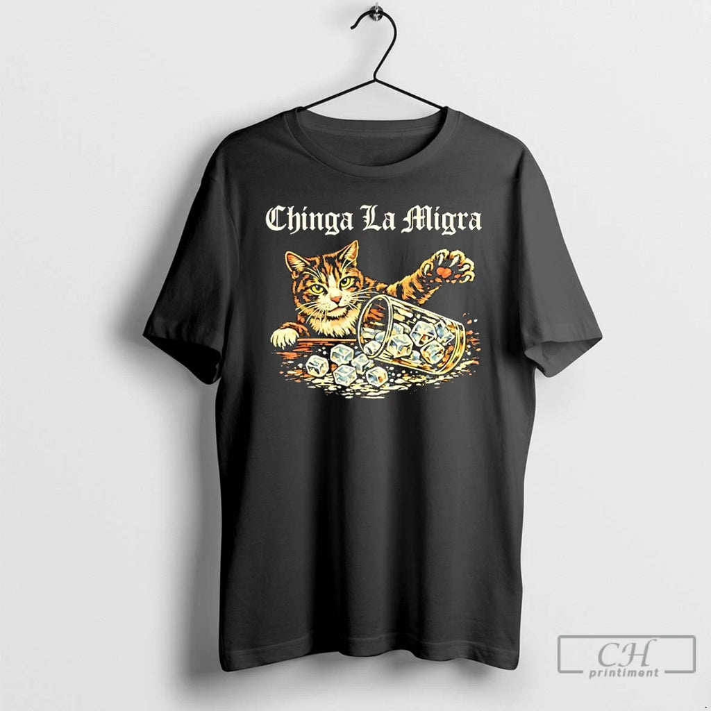 Premium Chinga La Migra Funny Cat Vintage