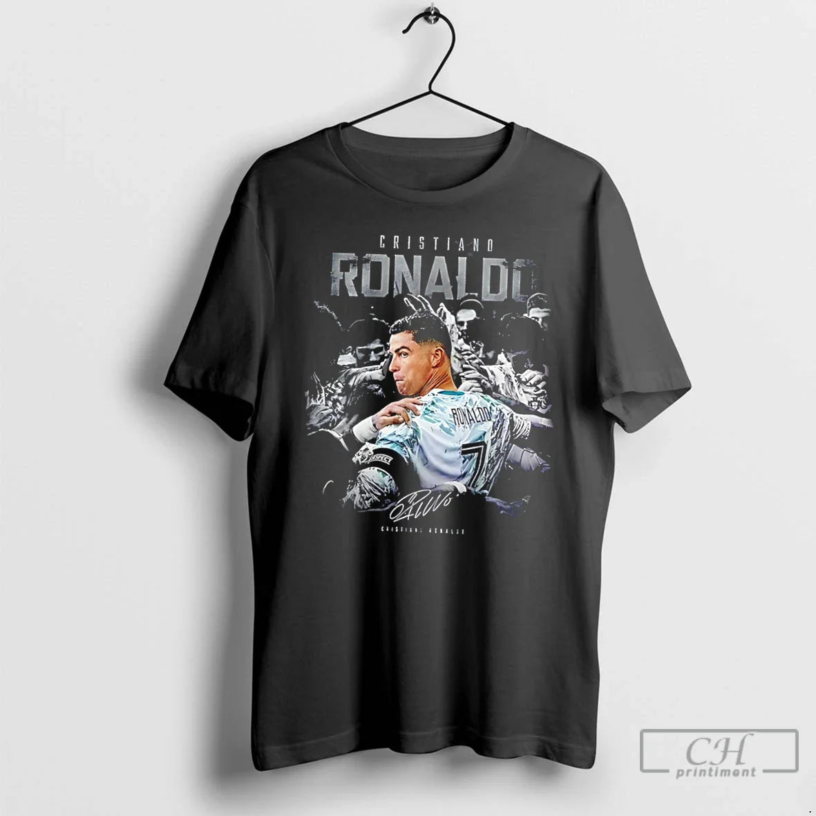 Premium Cristiano Ronaldo On The Back Signature Vintage Tee Unisex , , , Long Sleeve Tee