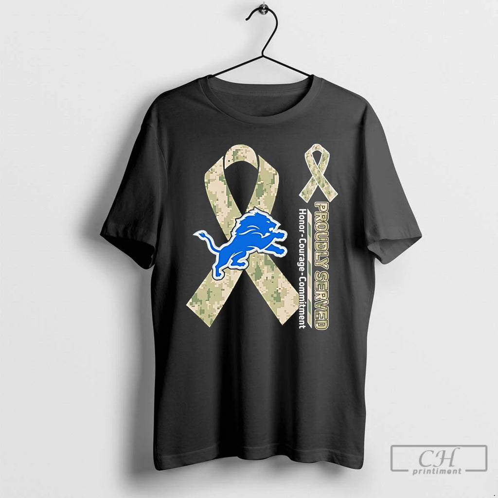 Premium Detroit Lions Proudly Served Honor Courage Commitment