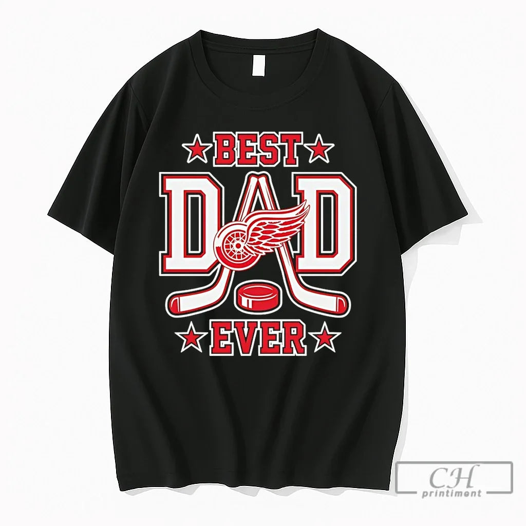 Premium Detroit Red Wings Hockey Best Dad Ever 2026 Unisex , , , Long Sleeve Tee
