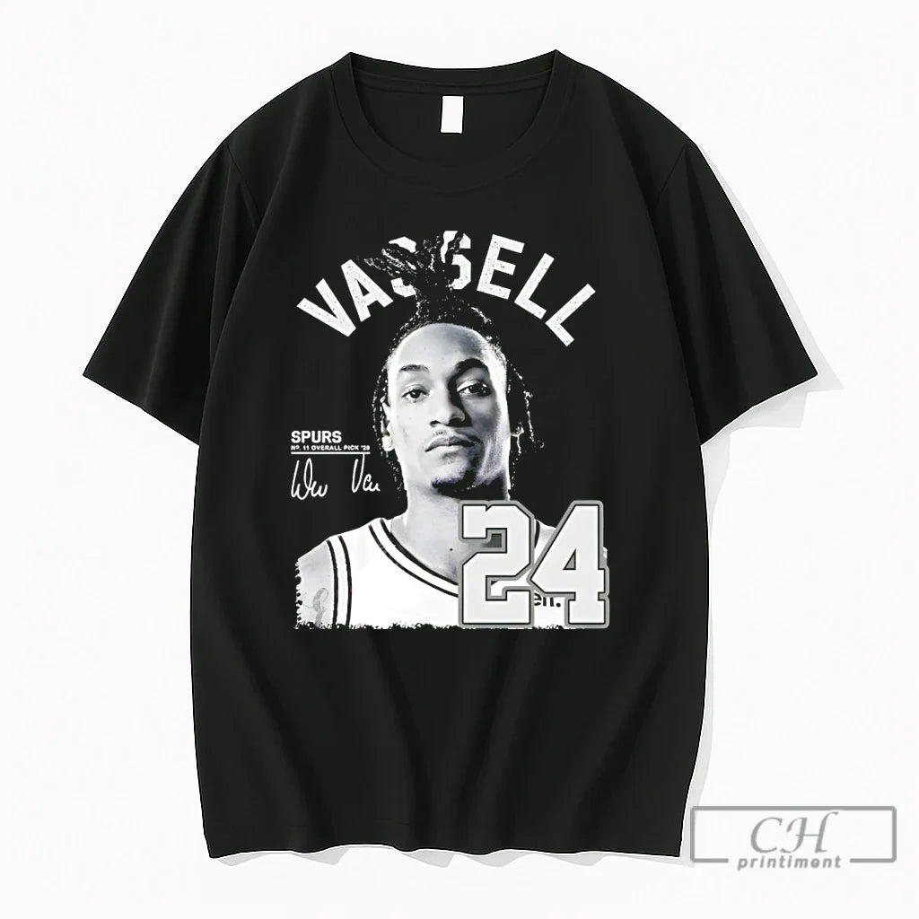 Premium Devin Vassell San Antonio Spurs 24 Basketball Player Portrait Signature Unisex , , , Long Sleeve Tee