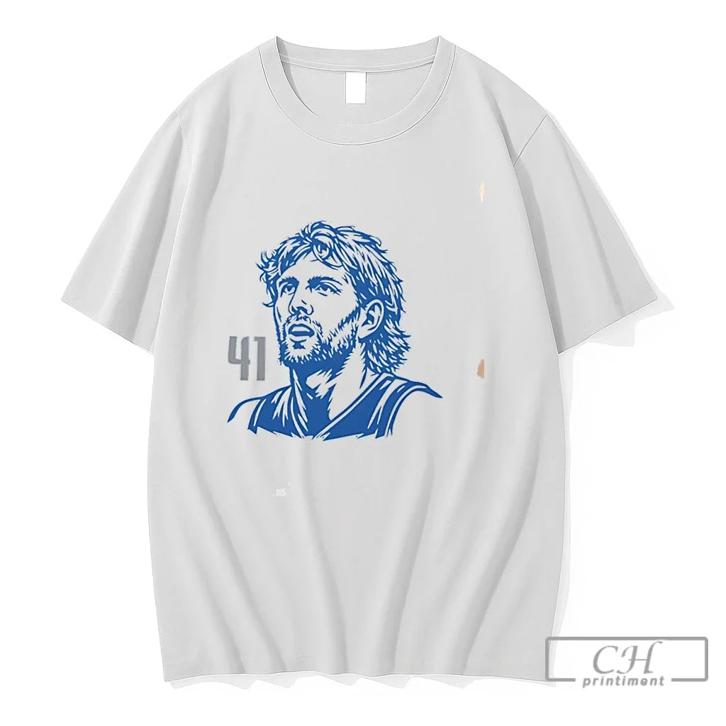Premium Dirk Nowitzki No 41 Dallas Mavericks Paint Tee Unisex , , , Long Sleeve Tee