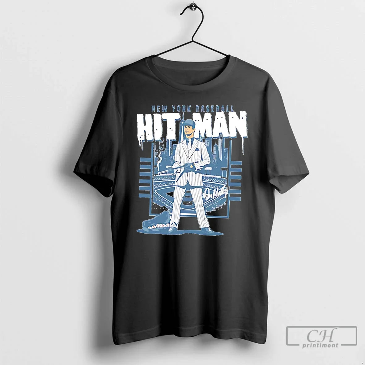 Premium Don Mattingly New York Yankees Hit Man Skyline Signature Tee Unisex , , , Long Sleeve Tee