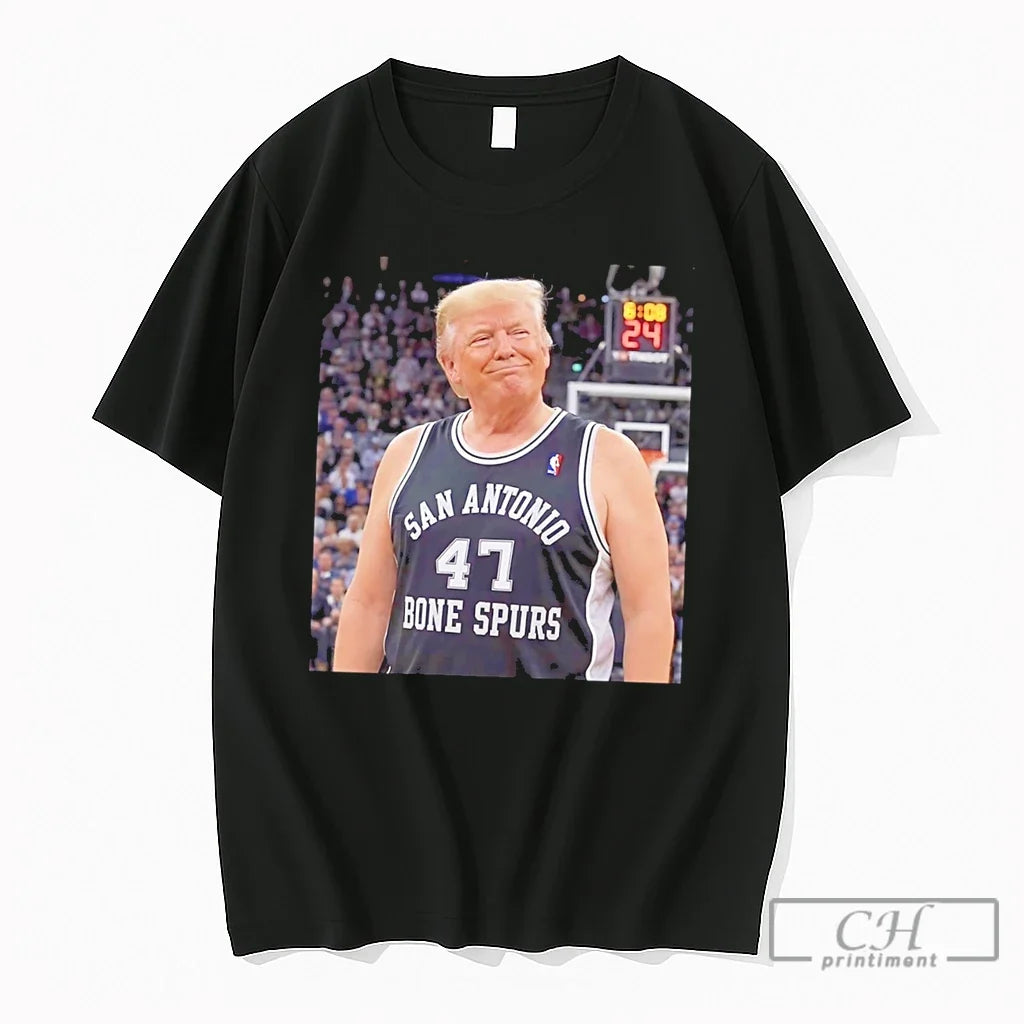 Premium Donald Trump Wearing San Antonio Spurs Jersey Bone Spurs Tee Unisex , , , Long Sleeve Tee