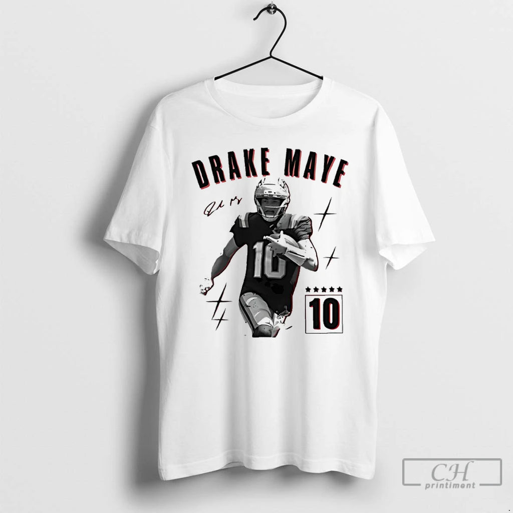 Premium Drake Maye New England Football Signature Graphic