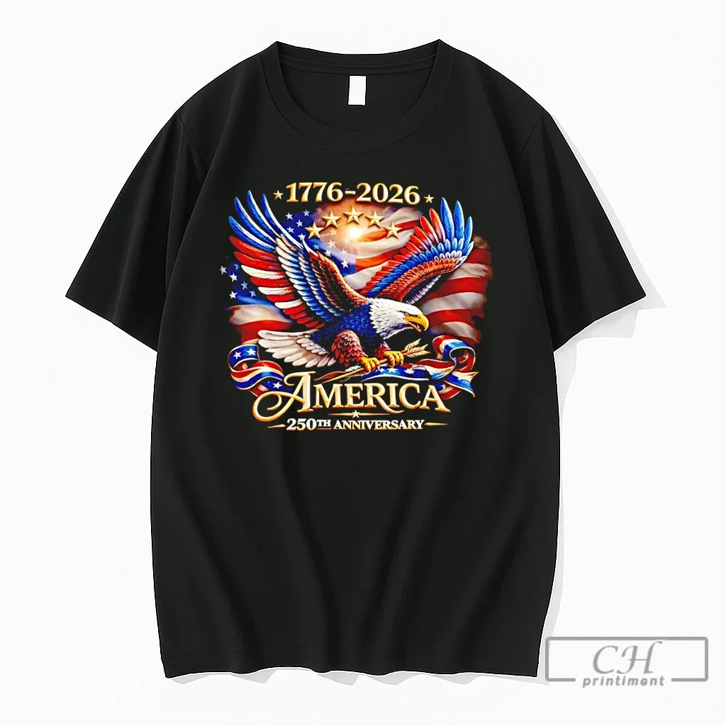 Premium Eagle American Flag 1776 2026 America 250th Anniversary Patriotic Flag Unisex , , , Long Sleeve Tee