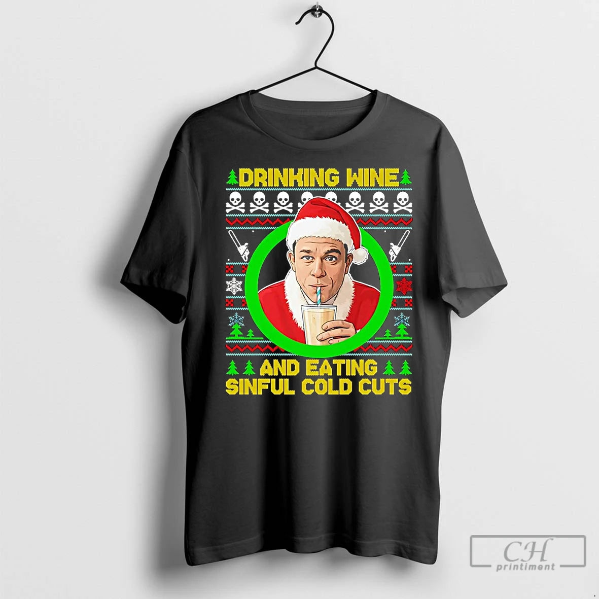 Premium Ed Gein Drinking Wine And Eating Sinful Cold Cuts Christmas