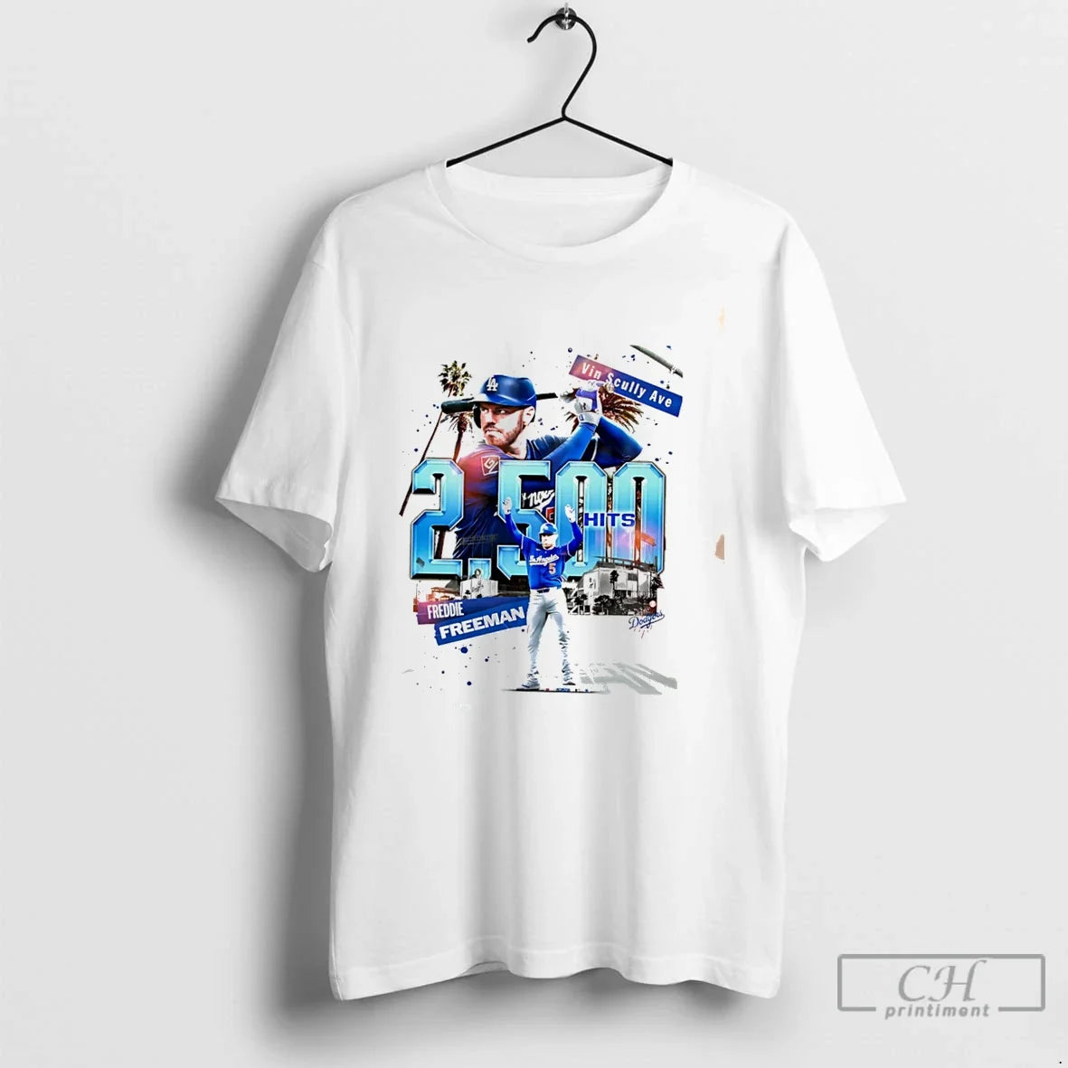 Premium Freddie Freeman Los Angeles Dodgers On Your 2500th Hit Tee Unisex , , , Long Sleeve Tee