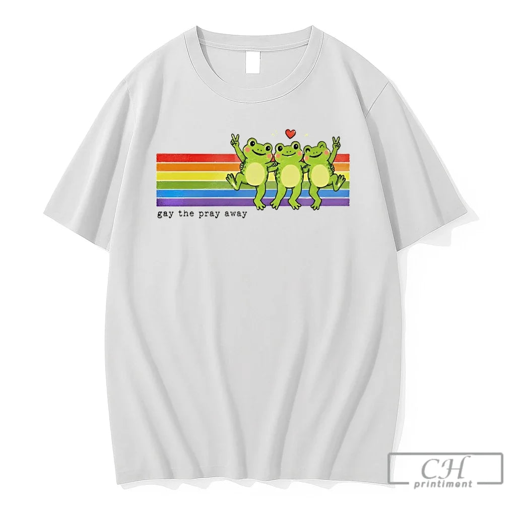 Premium Frogs Rainbow Gay The Pray Away Pride Month Unisex , , , Long Sleeve Tee